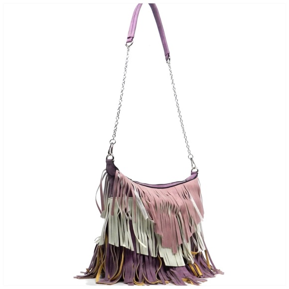 Last One Multi Fringe Shoulder Bag Purple - Picture 3 of 8
